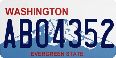 WA license plate ABO4352