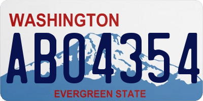 WA license plate ABO4354