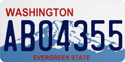 WA license plate ABO4355