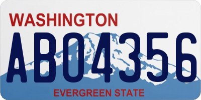 WA license plate ABO4356