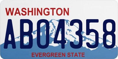 WA license plate ABO4358