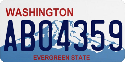 WA license plate ABO4359