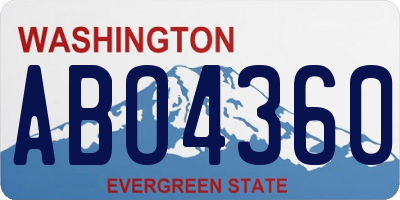 WA license plate ABO4360