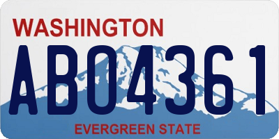 WA license plate ABO4361