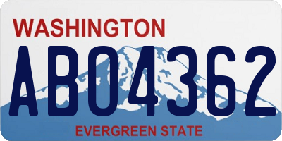WA license plate ABO4362