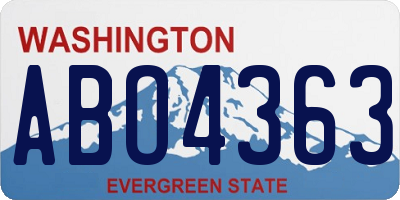 WA license plate ABO4363