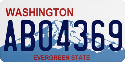 WA license plate ABO4369