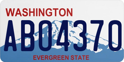 WA license plate ABO4370