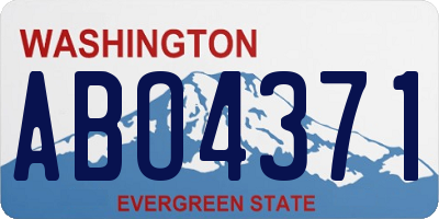 WA license plate ABO4371