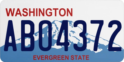 WA license plate ABO4372