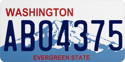 WA license plate ABO4375
