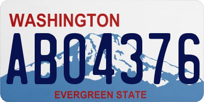 WA license plate ABO4376