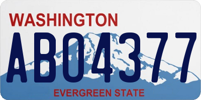 WA license plate ABO4377