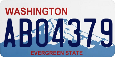 WA license plate ABO4379