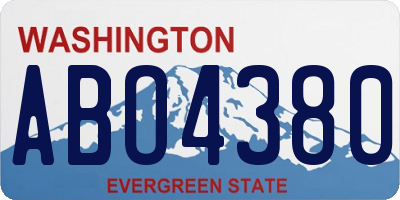 WA license plate ABO4380