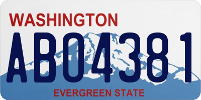 WA license plate ABO4381