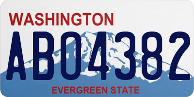WA license plate ABO4382