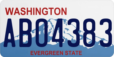 WA license plate ABO4383