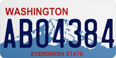 WA license plate ABO4384