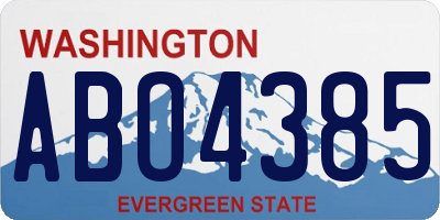 WA license plate ABO4385