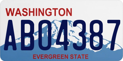 WA license plate ABO4387
