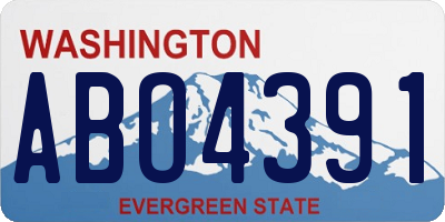 WA license plate ABO4391