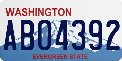 WA license plate ABO4392