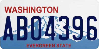 WA license plate ABO4396