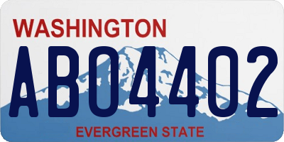WA license plate ABO4402