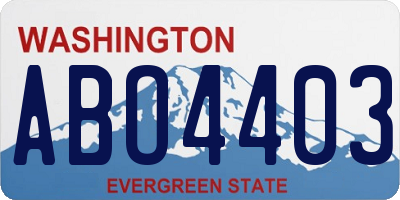 WA license plate ABO4403