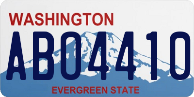 WA license plate ABO4410