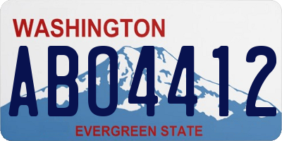 WA license plate ABO4412