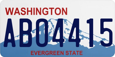 WA license plate ABO4415