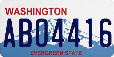 WA license plate ABO4416