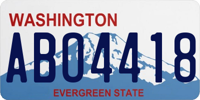 WA license plate ABO4418