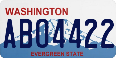 WA license plate ABO4422