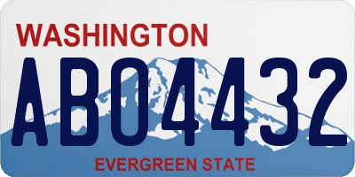 WA license plate ABO4432