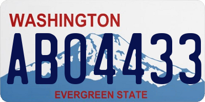 WA license plate ABO4433