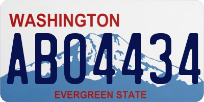 WA license plate ABO4434