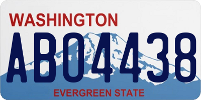 WA license plate ABO4438