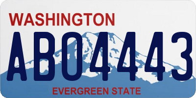 WA license plate ABO4443