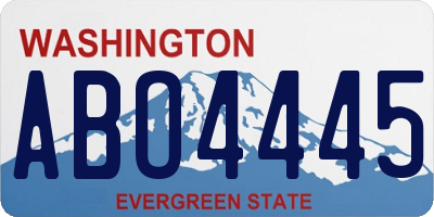 WA license plate ABO4445