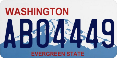 WA license plate ABO4449