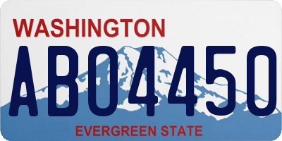 WA license plate ABO4450