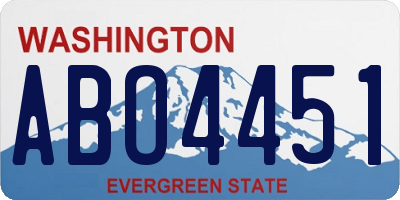WA license plate ABO4451