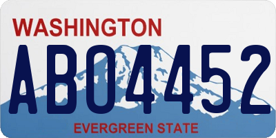 WA license plate ABO4452