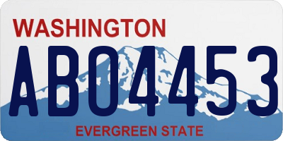 WA license plate ABO4453