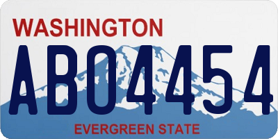 WA license plate ABO4454