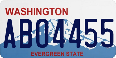 WA license plate ABO4455
