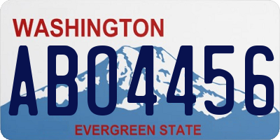 WA license plate ABO4456